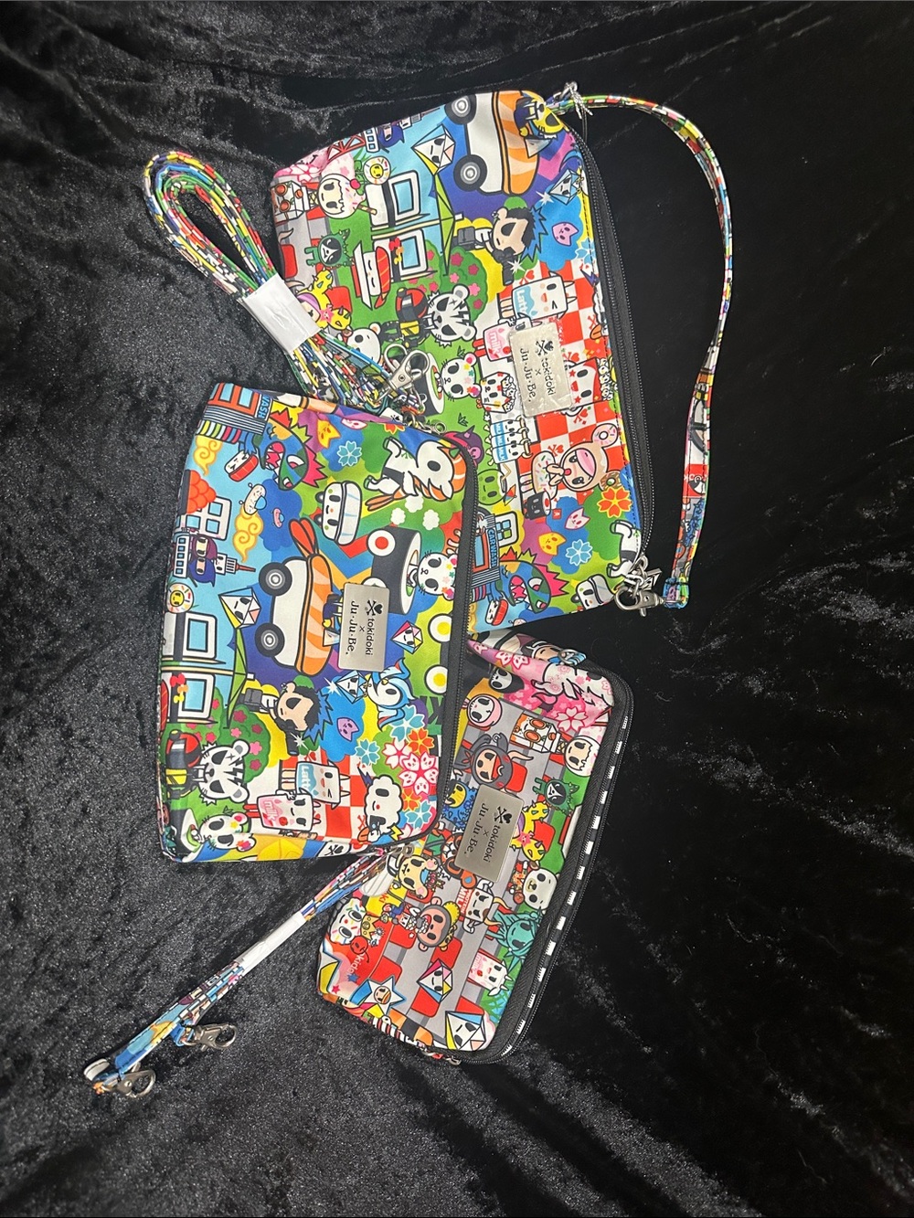 tokidoki Multicolor Kids Character Wristlet Trio